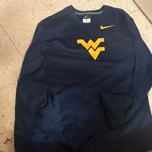 Nike Men's Navy and Gold Crewneck Sweater